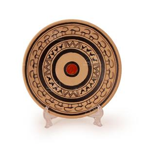 بشقاب سفالی آرانیک نقاشی زیر لعابی رنگ ‏قهوه ای روشن‏ طرح ‏حیوانی‏ مدل 1000200078