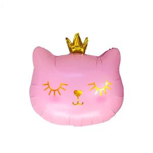 بادکنک فویلی پارتی لند تهران مدل گربه تاج دار صورتی کد 6060