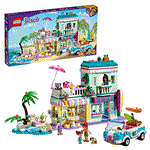 LEGO 41693 Friends Surfer Beachfront Beach House Building Set with Car Toy, Ice Cream Shop and Mia and Andrea Mini Dolls