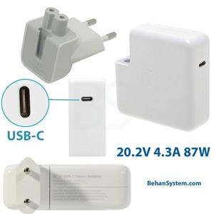 شارژر 87W USB-C مک بوک پرو رتینا 15 اینچ A1707 مدل تاچ بار سال 2016 و 2017