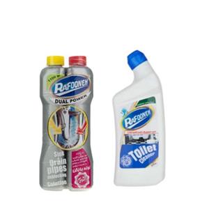 مایع جرم گیر سرویش بهداشتی رافونه مدل 09 حجم 500 میلی لیتر به همراه لوله باز کن دوقلو