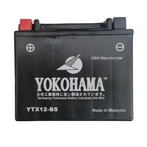 باتری موتورسیکلت یوکوهاما مدل YTX12 BS 