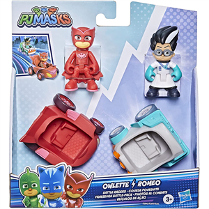 پک 2 تایی فیگور و ماشین اولت و رومئو گروه شب نقاب PJ Masks هاسبرو