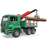 Bruder Toys Truck with wooden loading crane and 3 logs