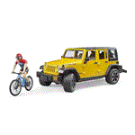 Bruder 02543 Jeep Wrangler Rubicon w Mountain Bike and Figure