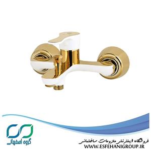 شیر حمام کرومات مدل آریان سفید طلایی