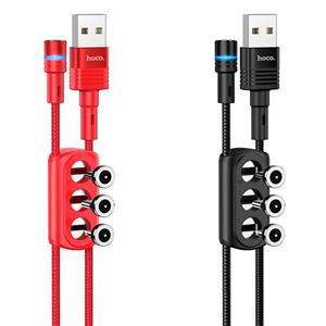 کابل تبدیل   USB به لایتنینگ / USB-C / MICROUSB هوکو مدل   U98 3IN1 Magnetic   طول 1.2 متر