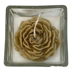 شمع مدل شیشه ای طرح گلدار