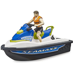 Bruder 63151 - Bworld Personal Water Craft with Driver, Life Jacket, Watercraft with Floating Boat Body for 2 Figures
