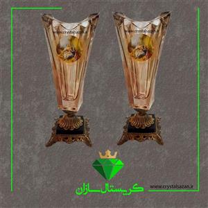 گلدان کریستال جفتی کد ۱-G1084 کریستال سازان