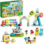 LEGO DUPLO Town Amusement Park 10956 Fairground Building Toy with a Train, Ferris Wheel, Horse Carousel and More; New 2021 (95 Pieces)