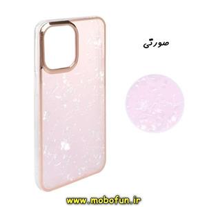 قاب گوشی iPhone 12 - iPhone 12 Pro آیفون مای کیس دور طلایی ماربل صورتی پاپ سوکت دار کد 286