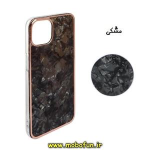 قاب گوشی iPhone 13 آیفون مای کیس دور طلایی ماربل مشکی پاپ سوکت دار کد 85