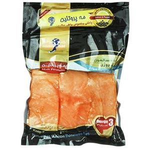 فیله ماهی سالمون نروژی بدون تیغ 500 گرمی مه‌پروتئین 