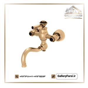شیر حمام کرومات مدل لاکچری طلایی