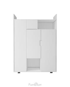 کمد سفید مینیمال ام دی اف با روکش برجسته مدل C.L0012