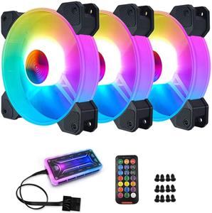 فن 3 Pack 120mm RGB Case Fans برند COOLMOON 