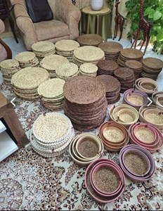 زیربشقابی و زیرقابلمه ای مدل حصیری