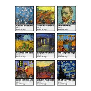 استیکر کالامیکس مدل آثار هنری وینسنت ونگوگ کد vangogh-arts-1 مجموعه 9 عددی