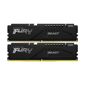 رم دسکتاپ DDR5 دو کاناله 6000 مگاهرتز CL40 کینگستون مدل Fury Beast Non ECC DIMM ظرفیت 32 گیگابایت
