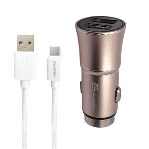 شارژر فندکی سولوفر مدل C205 به همراه کابل تبدیل USB-C 