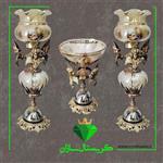 سه تیکه شمعدان و میوه خوری کد CS1410 کریستال سازان