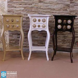 میز تلفن پایه خمره ایی دو کشو خرچنگی