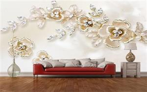 پوستر دیواری گل سه بعدی لاکچری FL0009