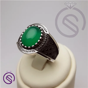 انگشتر مردانه مدل دیوید Green agate ring model David 