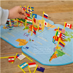 پازل چوبی کودک نقشه جهان با پرچم کد 800353