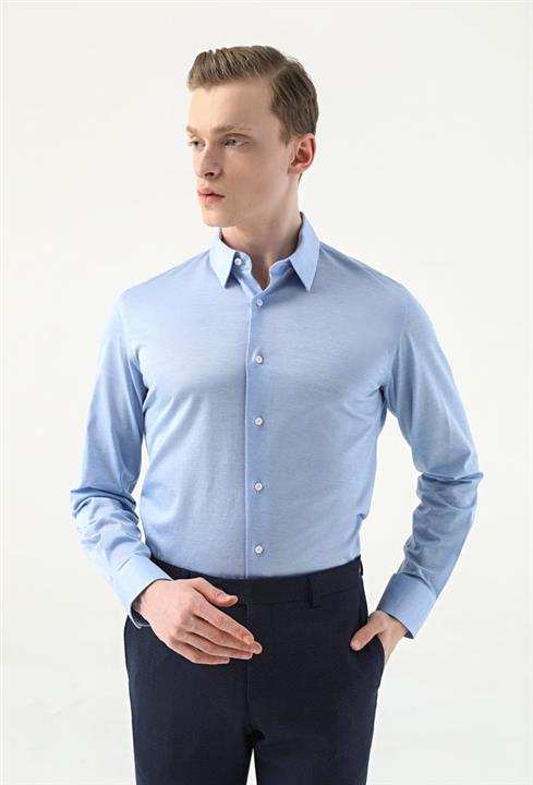 پیراهن مردانه برند دامات تویین ( DAMATTWEEN ) مدل پیراهن دوبی دامات اسلیم فیت آبی – کدمحصول 217125