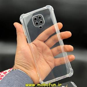 قاب گوشی Redmi Note 9s - Redmi Note 9 Pro شیائومی طرح ژله ای شفاف بی رنگ ایربگ دار کپسولی محافظ لنز دار کد 426