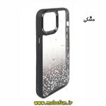 قاب گوشی iPhone 13 Pro آیفون طرح اکلیلی رزینی پشت طلق شفاف دور سیلیکونی متال کیس Metal Case مشکی کد 86