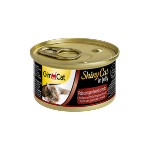 کنسرو غذای گربه جیم‌ کت با طعم مرغ و میگو و مالت GimCat Chicken & Shrimps & Malt وزن 70 گرم 