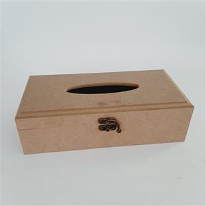 جعبه چوبی دستمال درب دار سایز ۲۶ در ۱۳ 