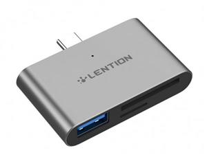 هاب 3 پورت لنتیون LENTION USB-C to SD/Micro SD Card Reader CB-CS15