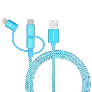 کابل تبدیل USB به microUSB/USB-C/لایتنینگ مامکس مدل Elite Link طول 1 متر Momax OneLink USB To microUSB/USB-C/Lightning Cable 1m