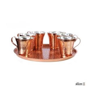 ست 7 عددی سینی و لیوان مسی کد 22