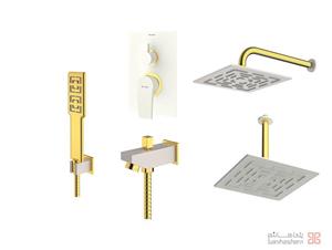 شیر دوش توکار شودر مدل رومر پلاس تیپ 4 brass مشکی طلایی