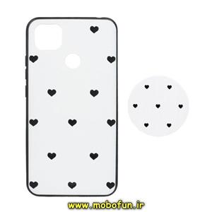 قاب گوشی Redmi 9C شیائومی فانتزی سوزنی برجسته طرح قلب کلاسیک سفید پاپ سوکت دار کد 101