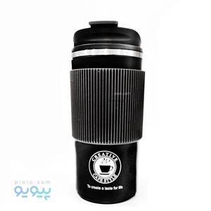 تراول ماگ دور سیلیکونی طرح cafe style