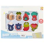 ست 8 تکه جغجغه و دندان گیر طرح میوه Baby Toys Set