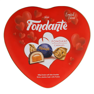 شکلات کاراملی فوندانت قلب قرمز الوان 300 گرم Fondante