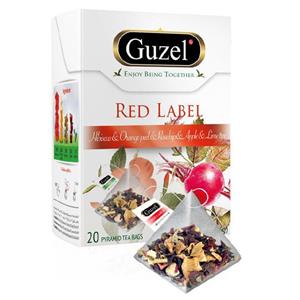 بسته دمنوش گیاهی گوزل مدل Red Label Guzel Herbal Tea Bags 