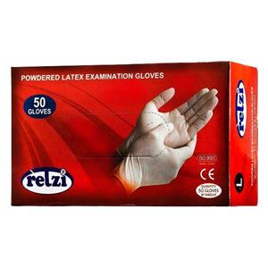 دستکش یکبار مصرف لاتکس بزرگ 50 عددی رزی