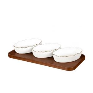 اردو خوری بیضی لیمون چینی آراد طرح موج 3 خانه کد 331  