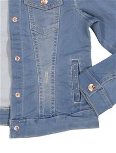 کت جین یقه برگردان دخترانه Girls Denim Turnover Collar Jacket