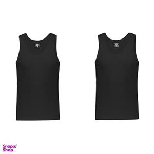 زیرپوش رکابی مردانه برهان تن پوش مدل 17-01 رنگ مشکی بسته 2 عددی