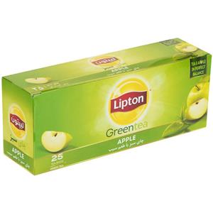 چای سبز کیسه لیپتون مدل Apple بسته 25 عددی Lipton Green Tea Bag Pack of 