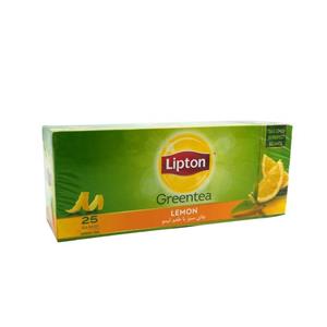 چای سبز کیسه ای لیپتون مدل Lemon بسته 25 عددی